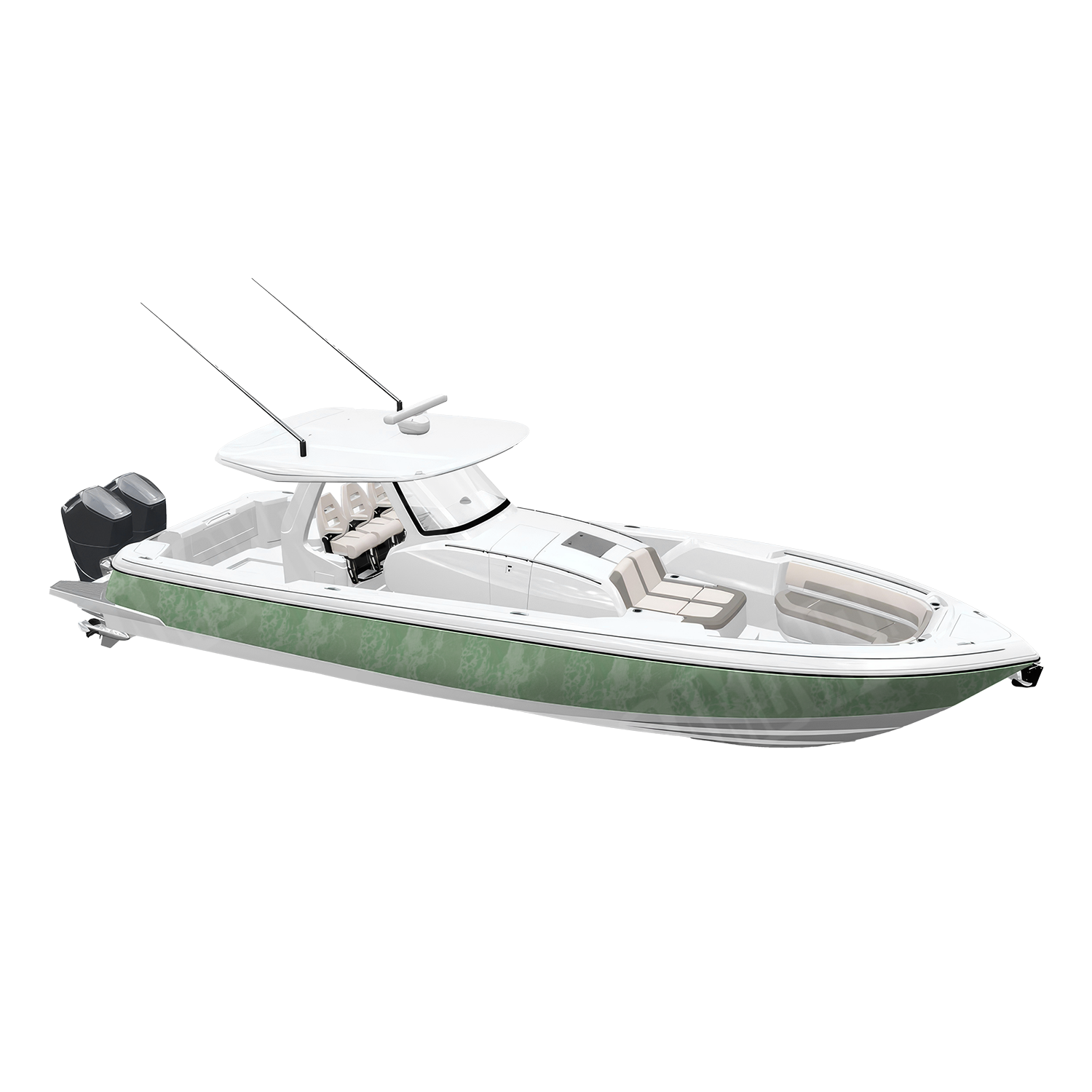 Realtree WAV3 Lime Green Camo Boat Vinyl Wrap