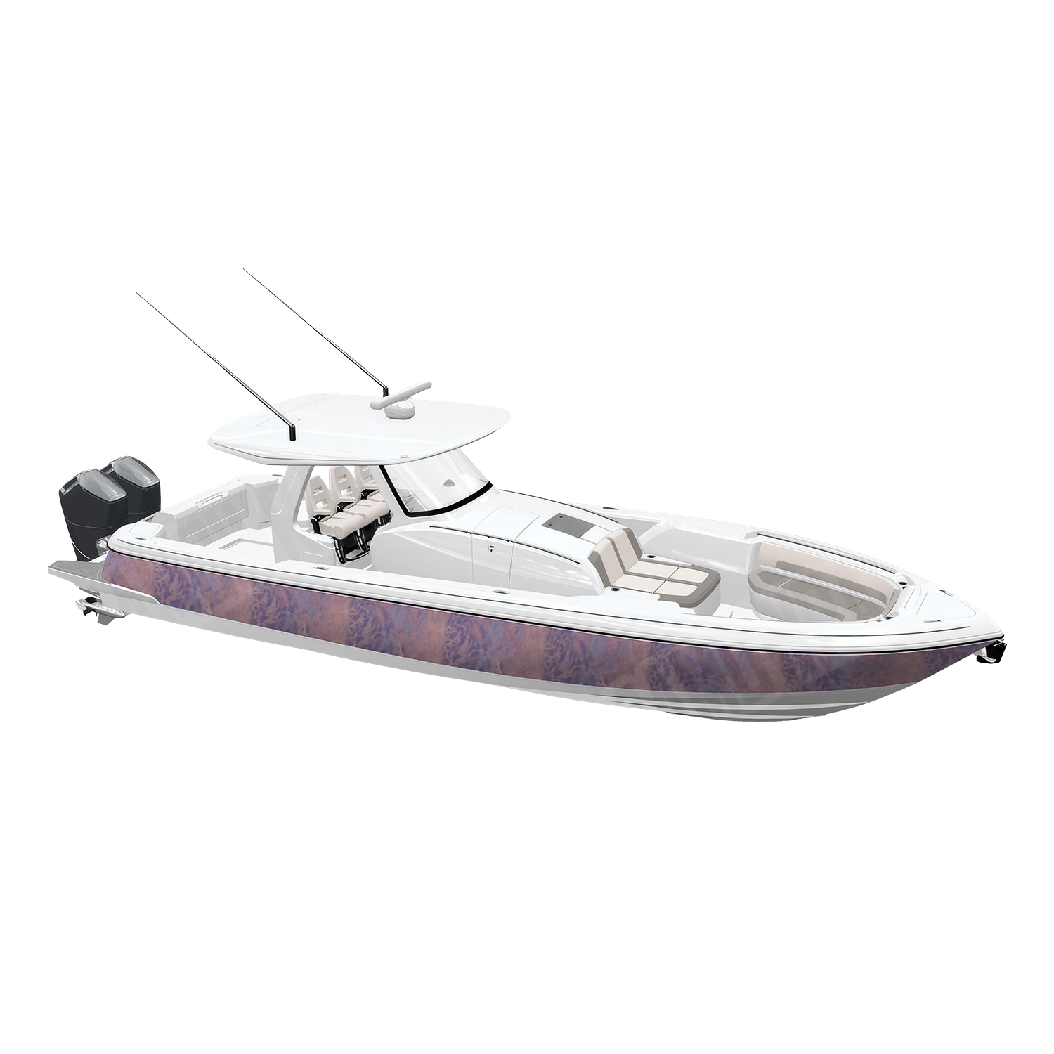 Realtree WAV3 Purple Rose Camo Boat Vinyl Wrap