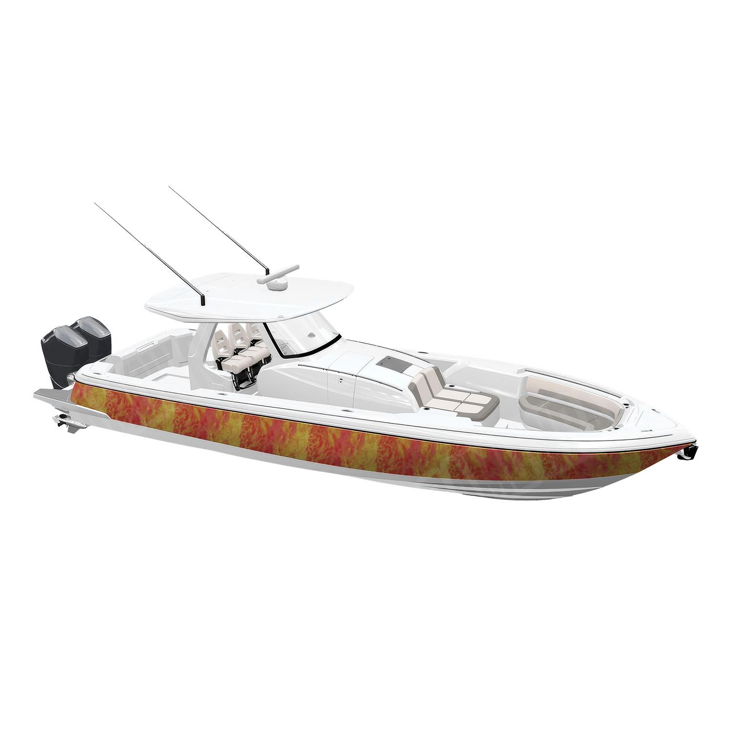 Realtree WAV3 Solar Blaze Camo Boat Vinyl Wrap