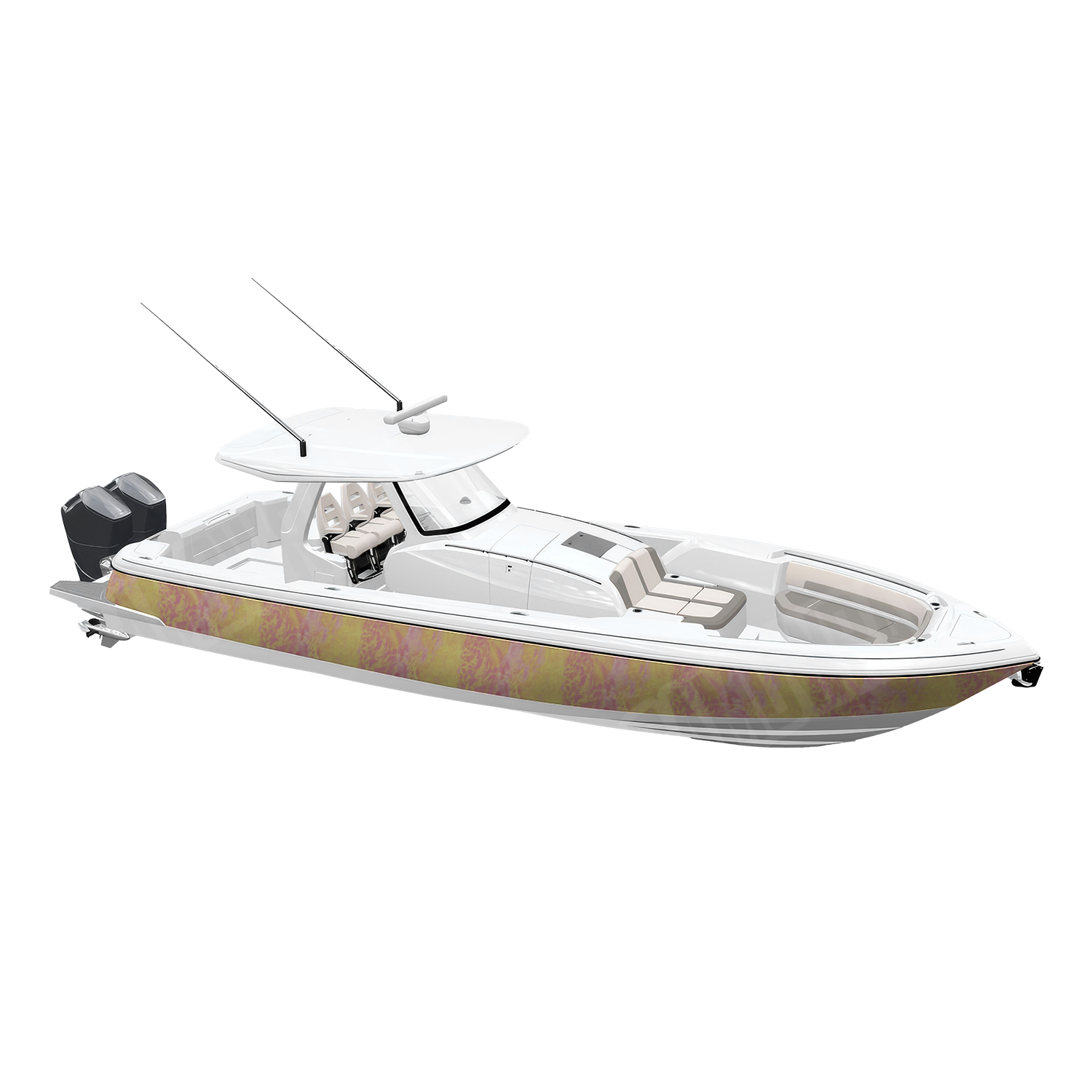 Realtree WAV3 Strawberry Lemonade Camo Boat Vinyl Wrap