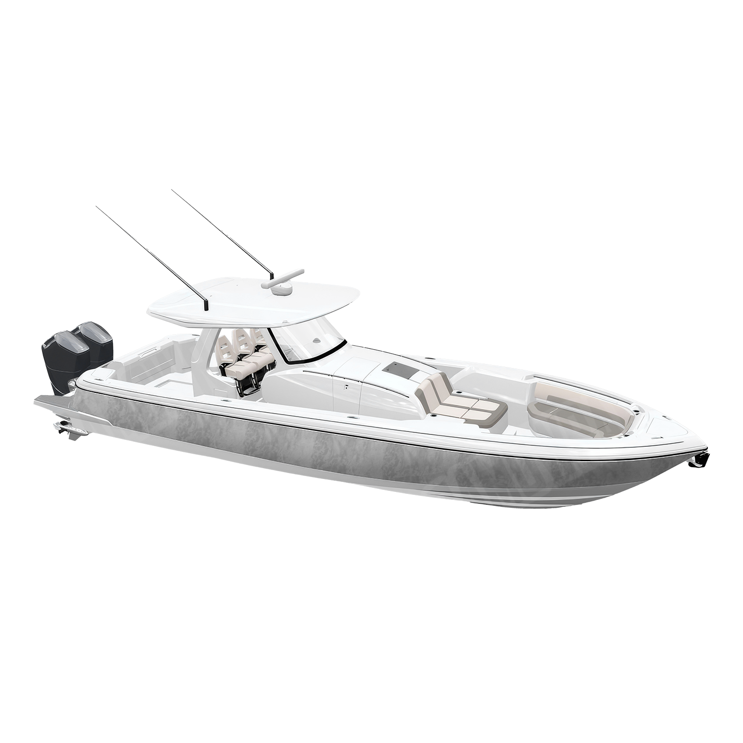 Realtree WAV3 White Camo Boat Vinyl Wrap