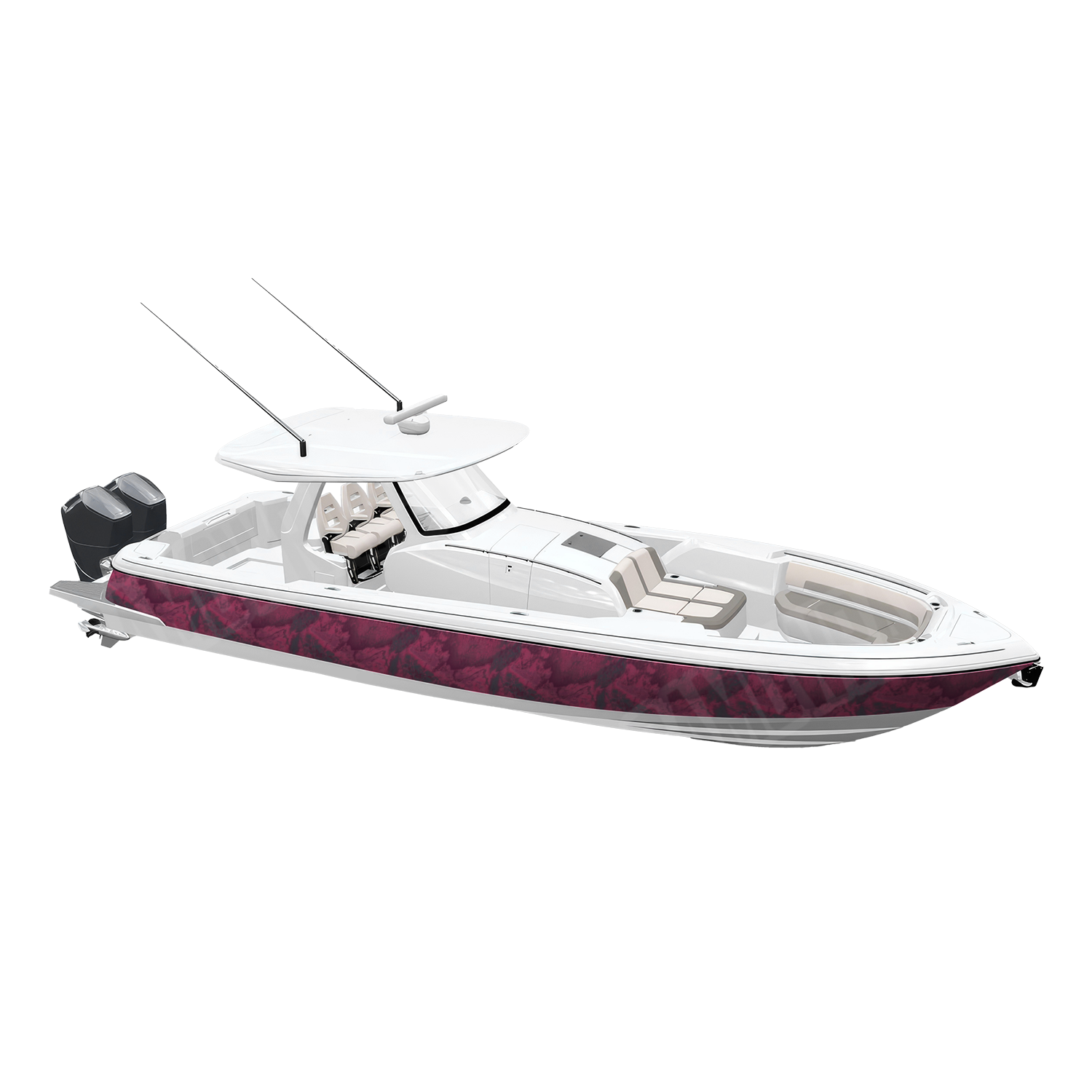 Realtree XTREME Dark Magenta Camo Boat Vinyl Wrap