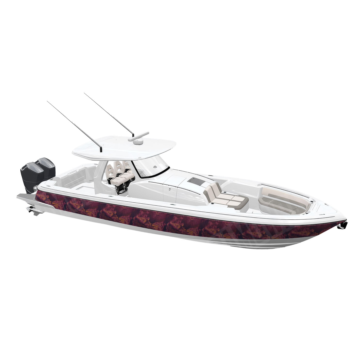 Realtree XTREME Gothic Grape Camo Boat Vinyl Wrap