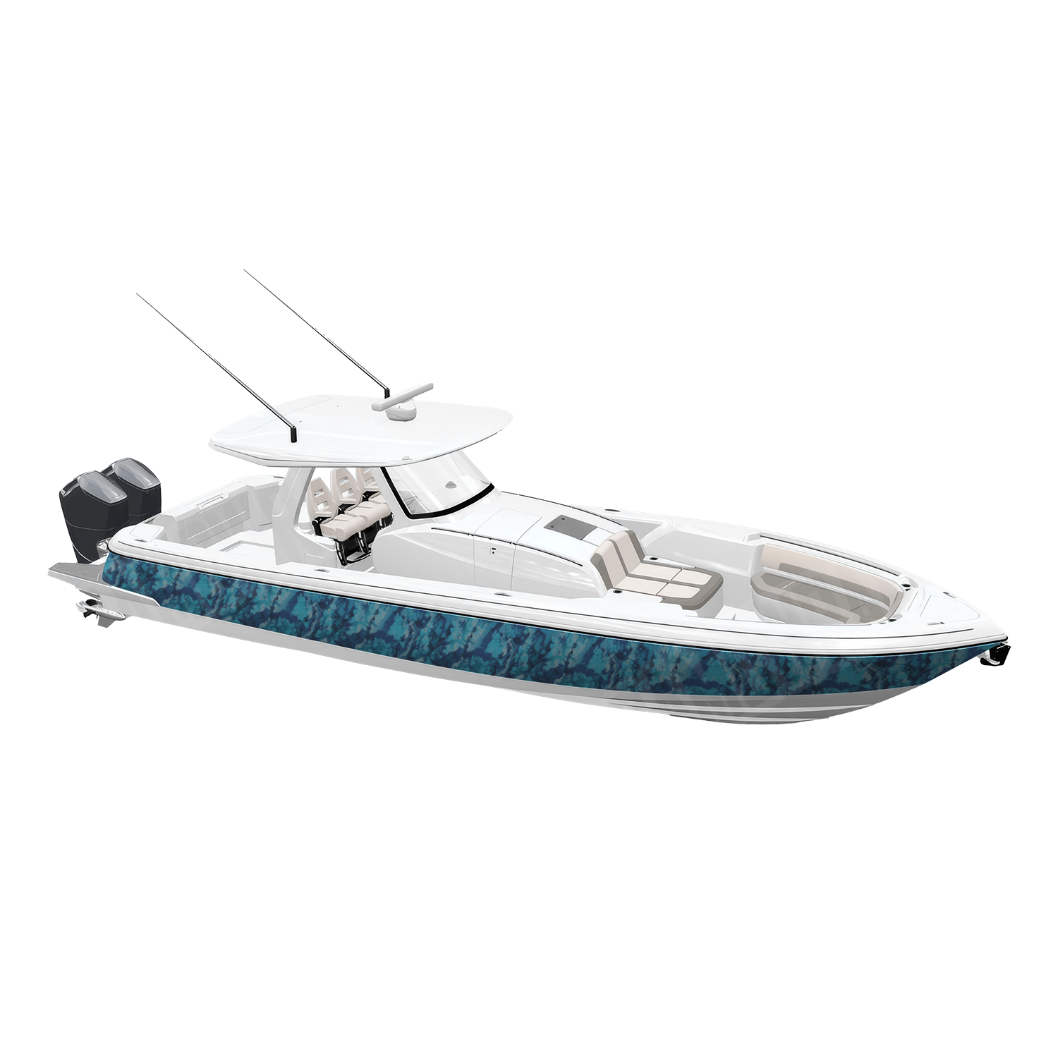 Veil Stoke Aqua Camo Boat Vinyl Wrap