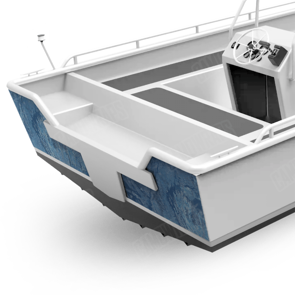 Realtree Aspect Ocean Blue Fishing Boat Transom Camo Vinyl Wrap