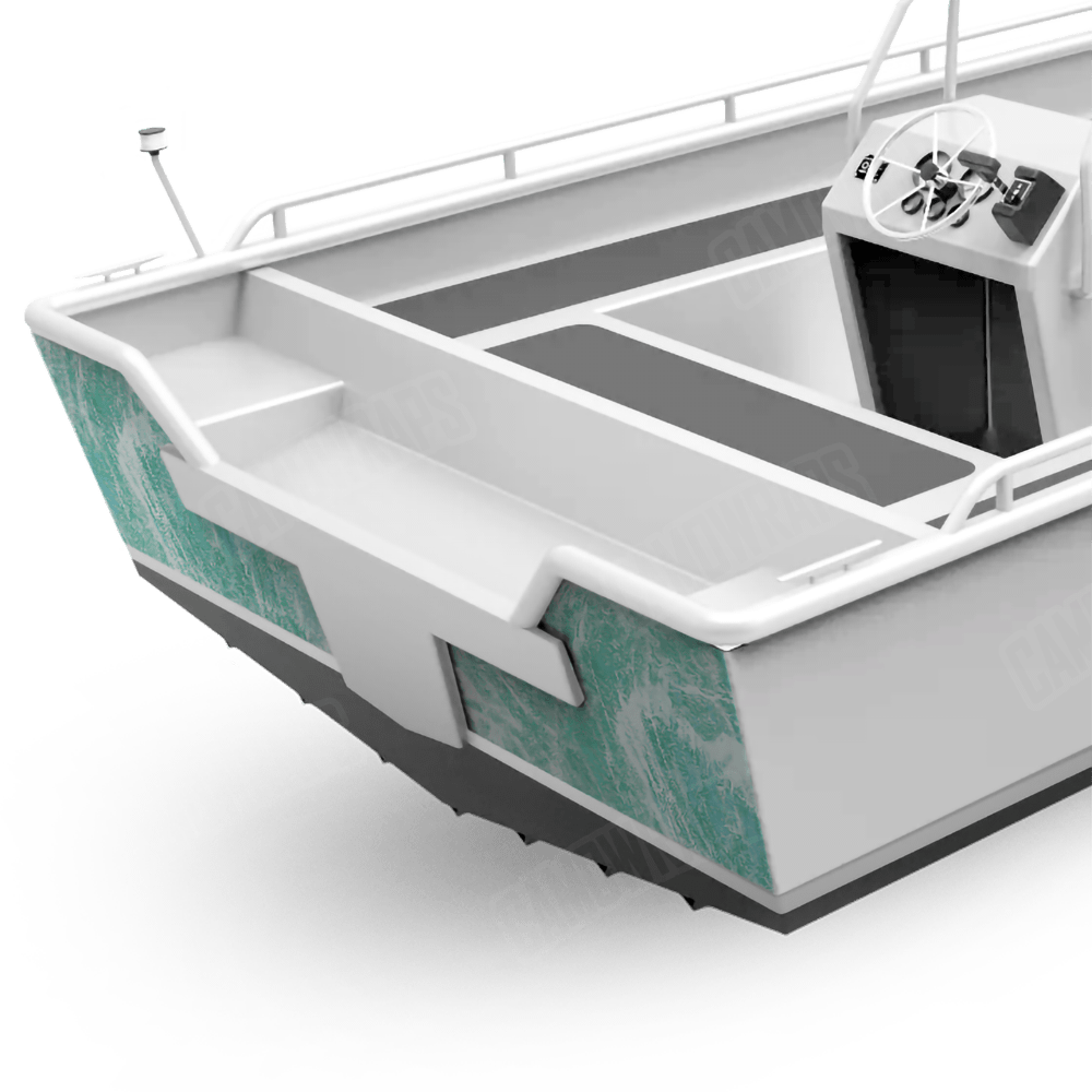 Realtree Aspect Teal Waters Fishing Boat Transom Camo Vinyl Wrap