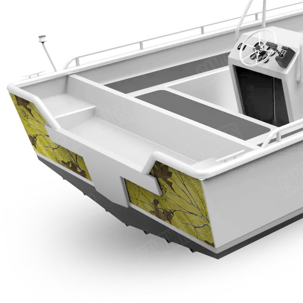 Realtree XTRA Colors Yellow Fishing Boat Transom Camo Vinyl Wrap