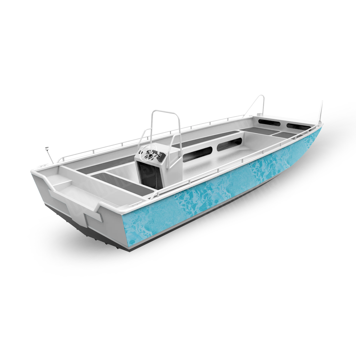 Realtree WAV3 Light Blue Boat Vinyl Wrap