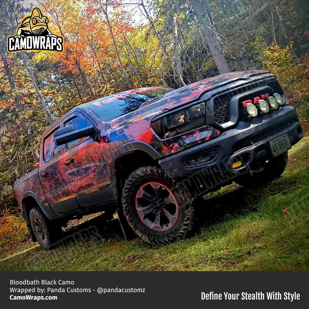 bloody black ram truck wrap