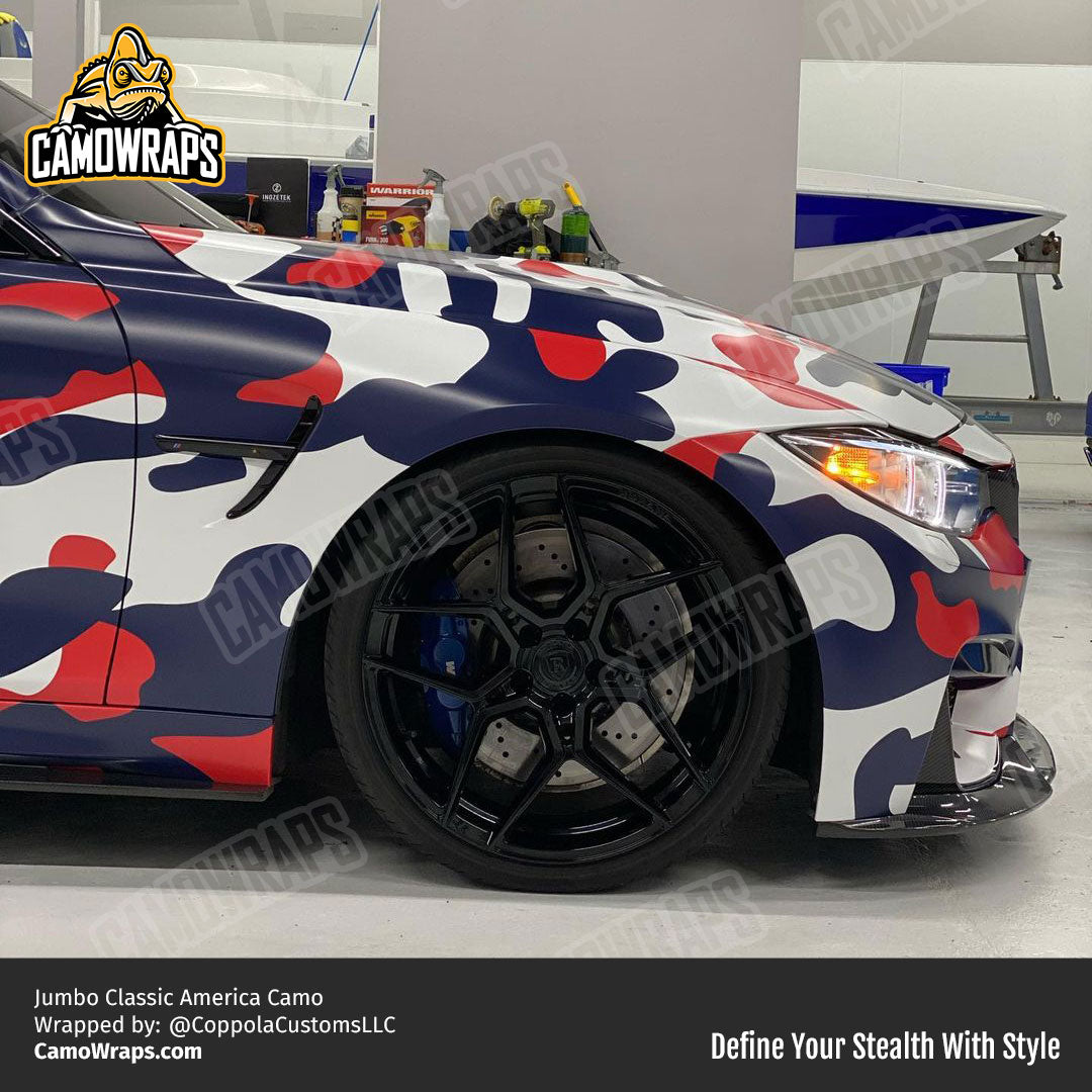 patriotic camo car wrap