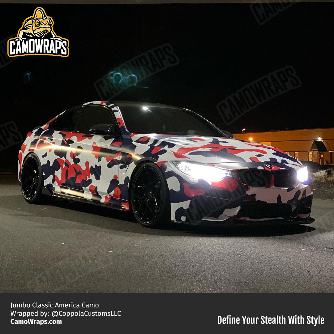 patriotic camo car wrap