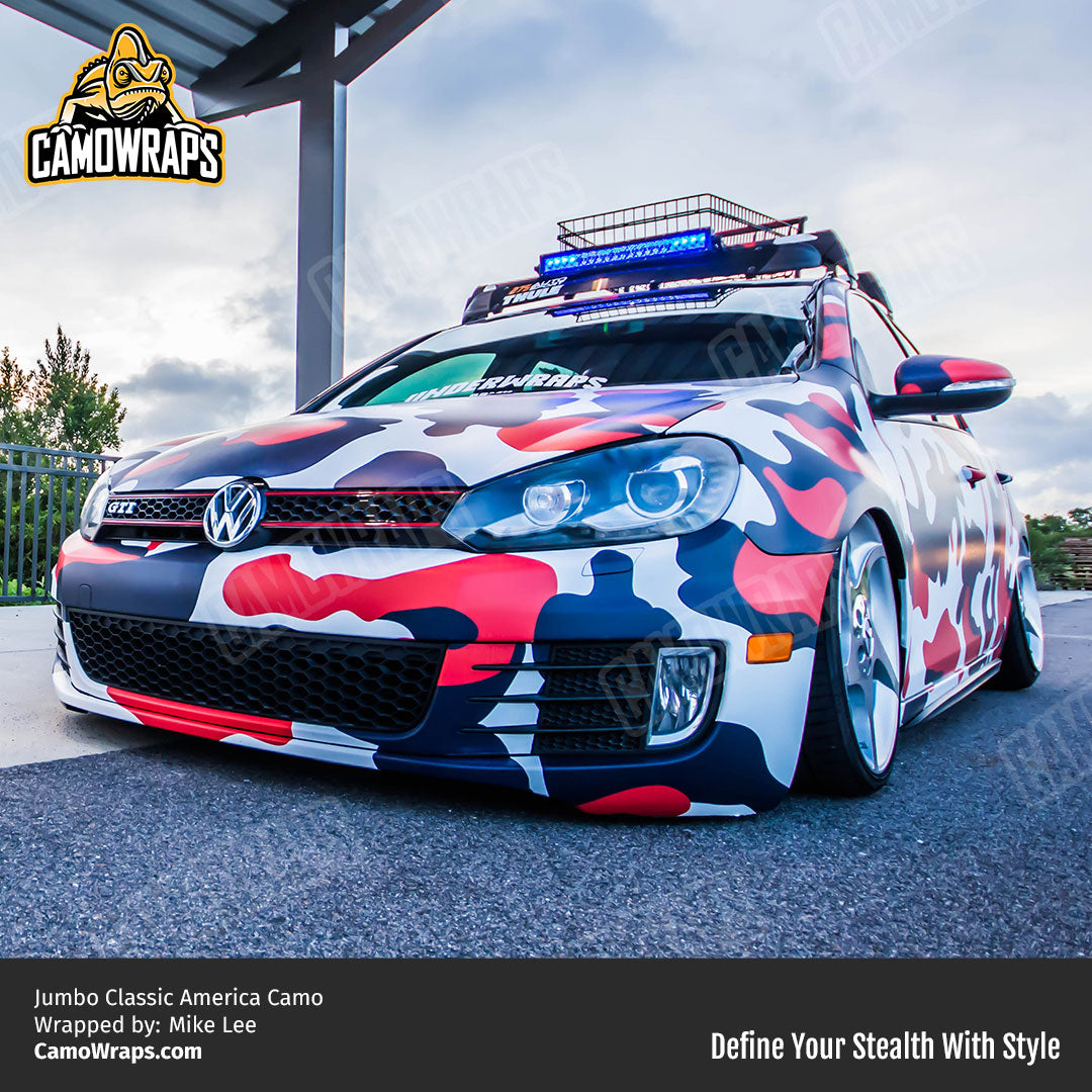 patriotic camo car wrap