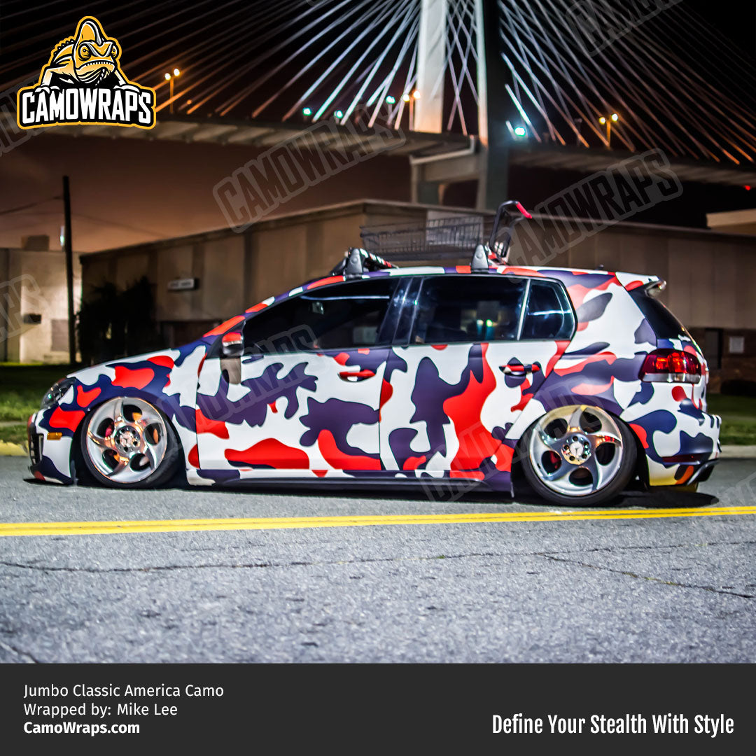 patriotic camo car wrap