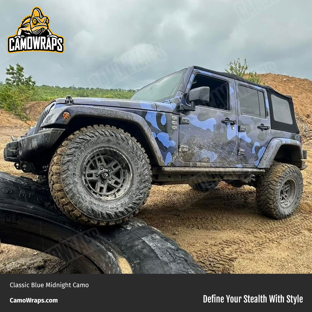 blue camo jeep wrap