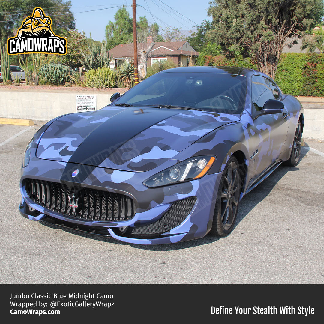 blue camo car wrap