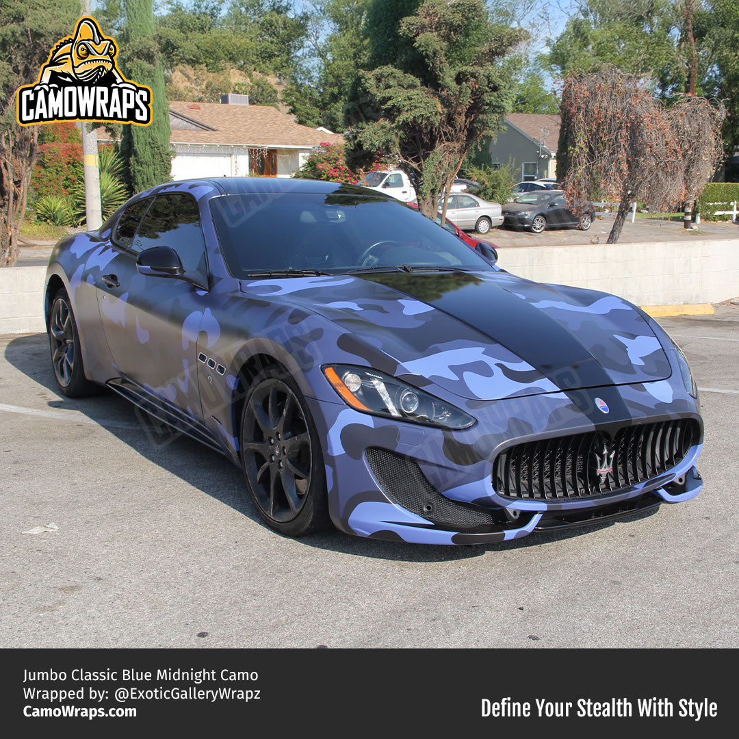 blue camo car wrap