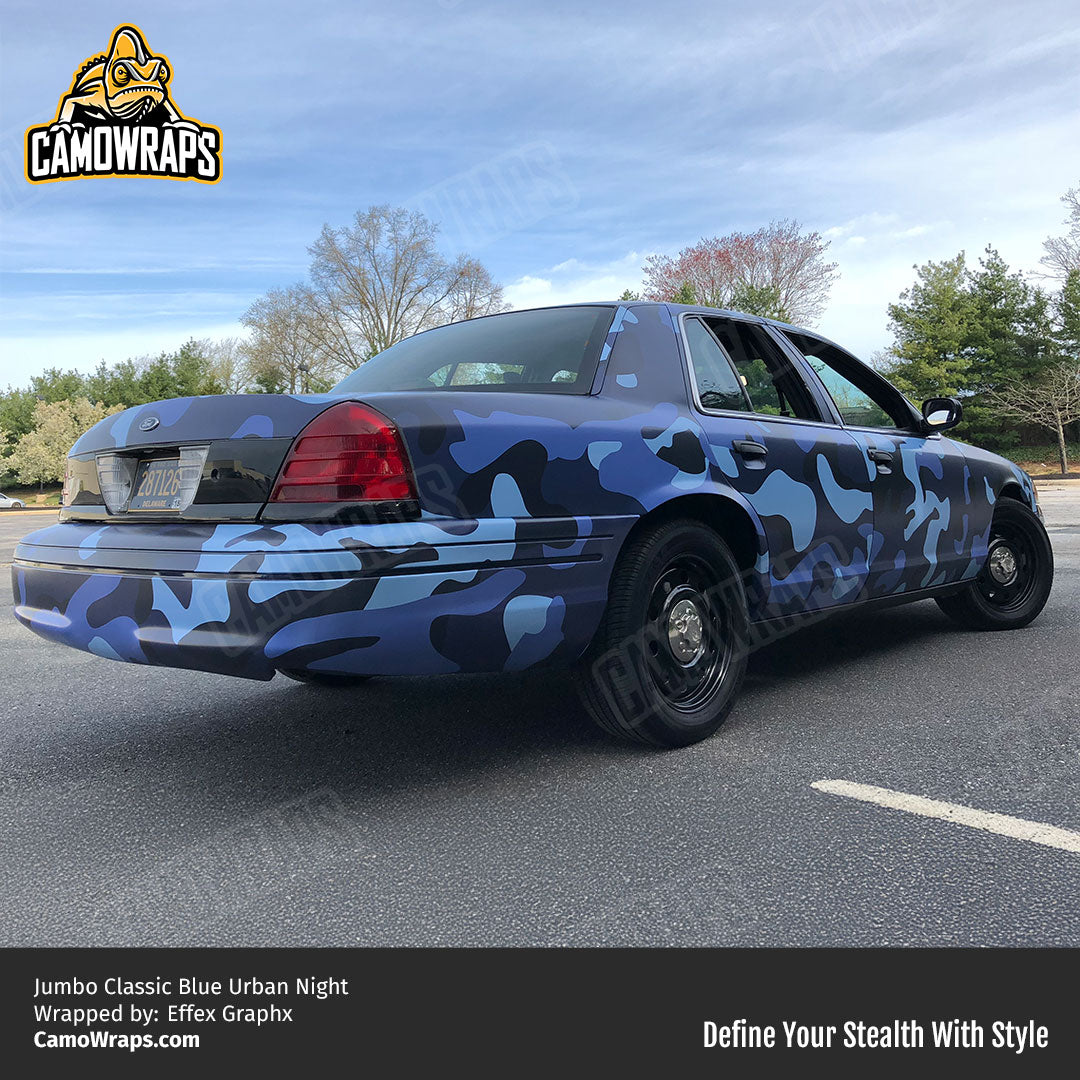 blue camo car wrap