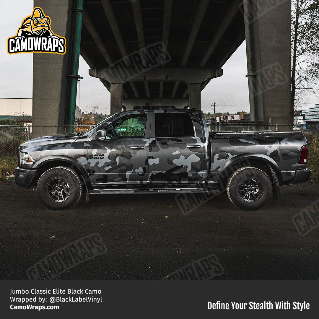 black camo ram truck wrap