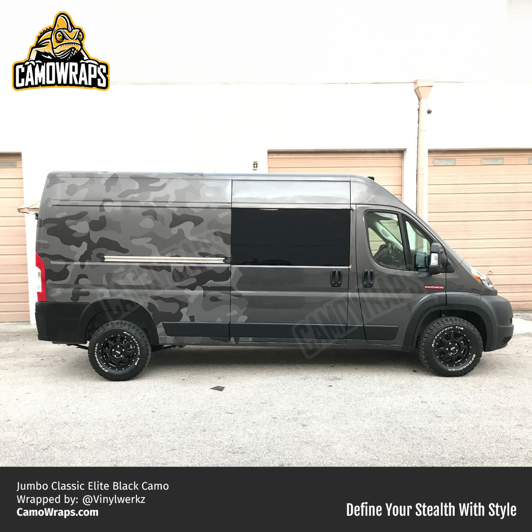 black camo van wrap