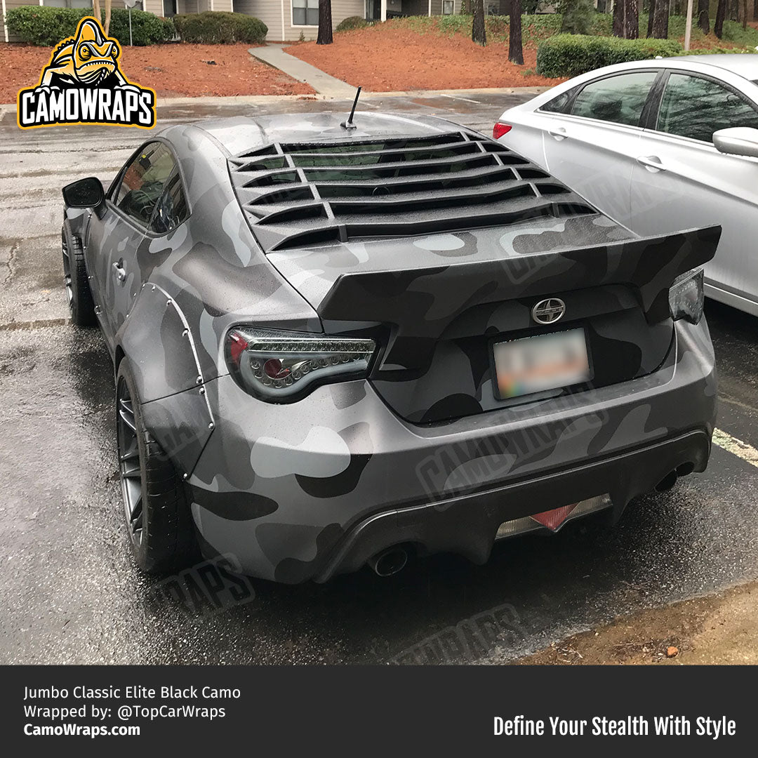 black camo car wrap