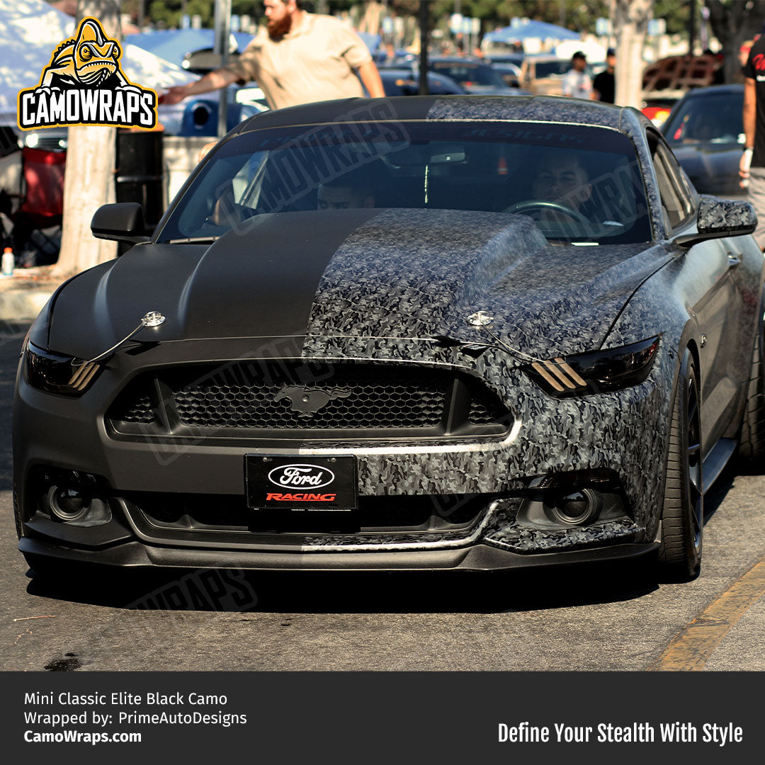 black camo mustang wrap