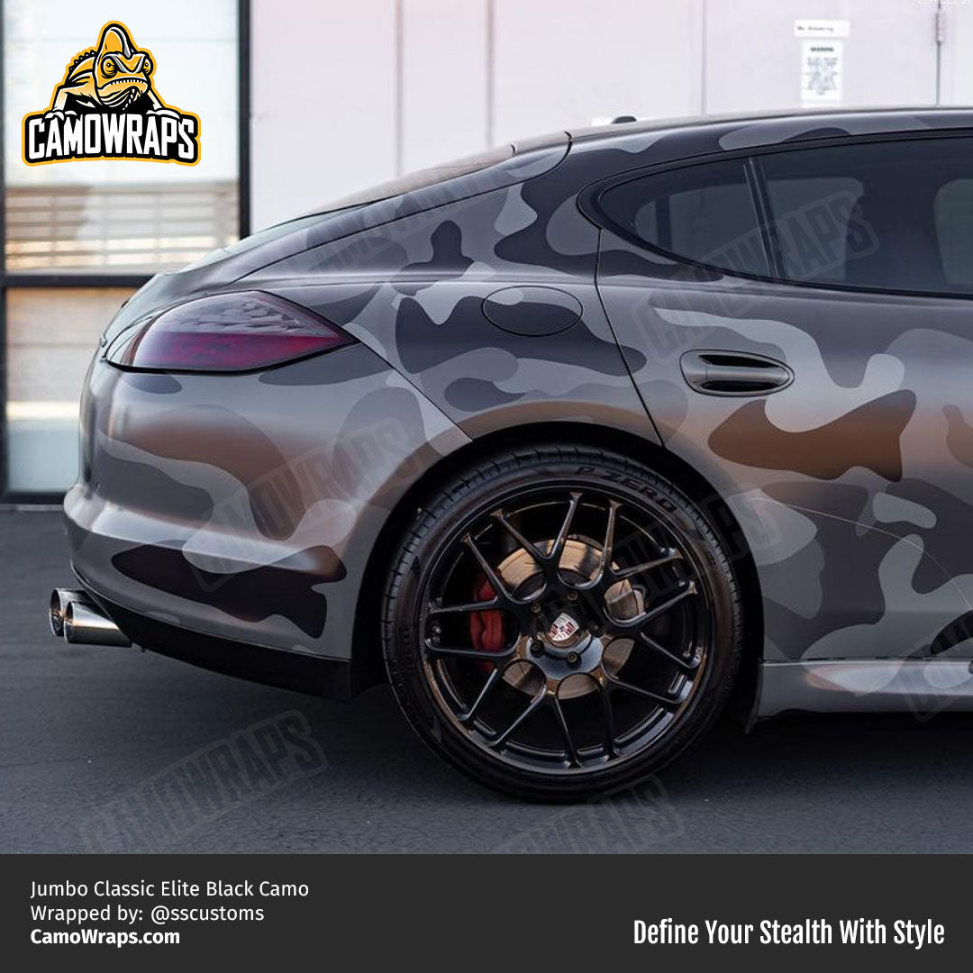 black camo porsche wrap