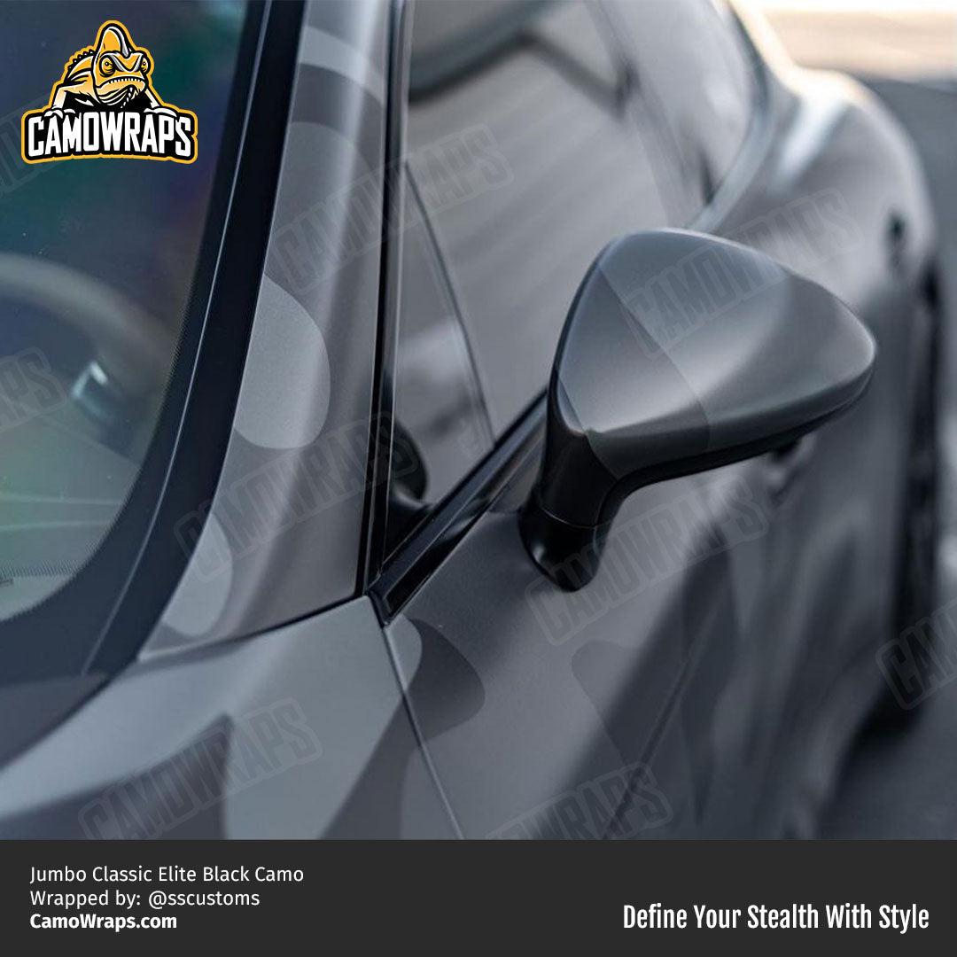 black camo car mirror wrap