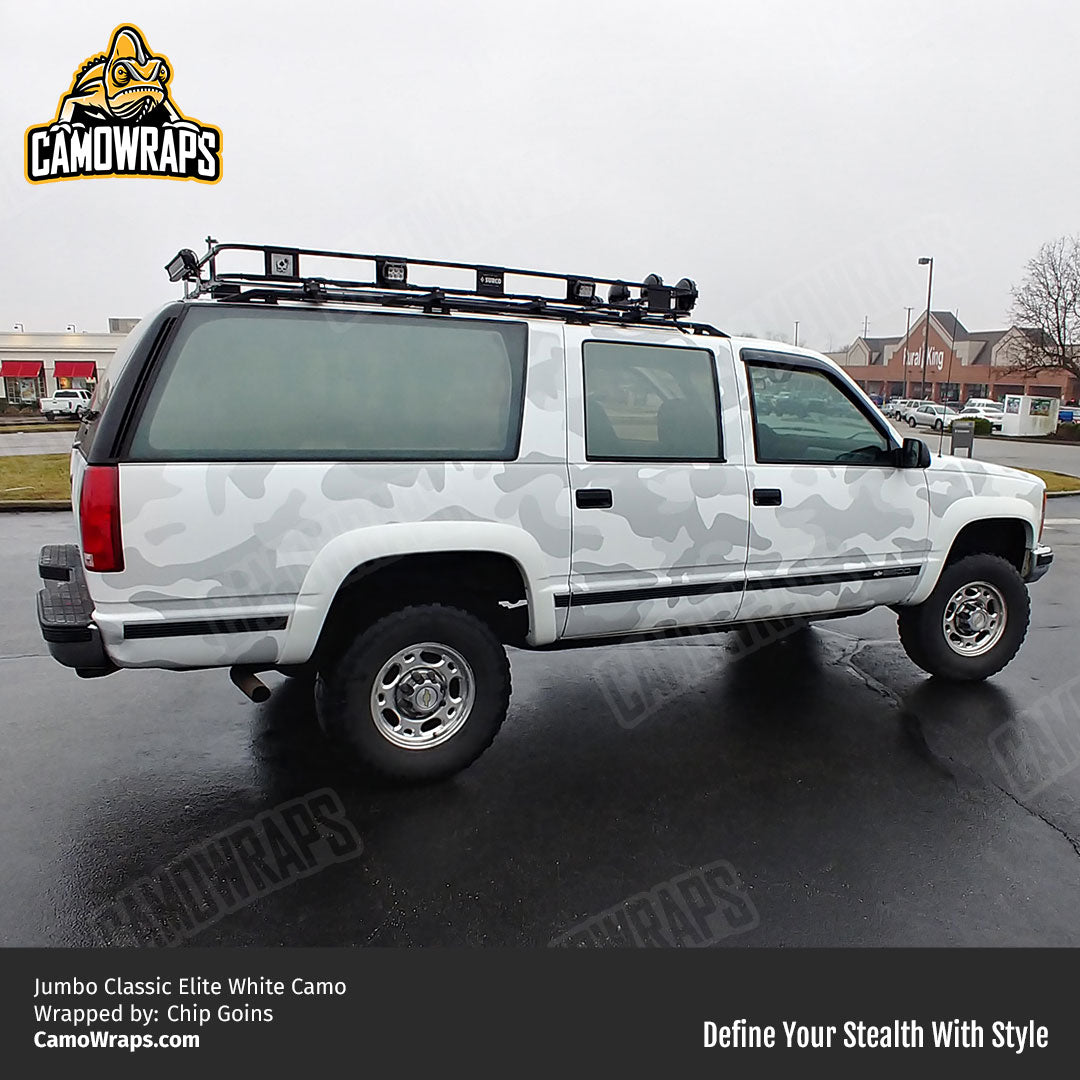 white camo suv wrap