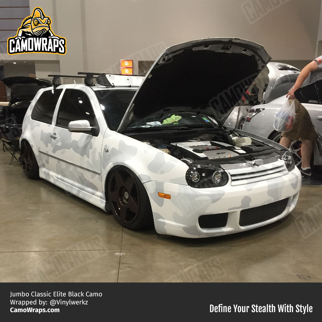 white camo car wrap