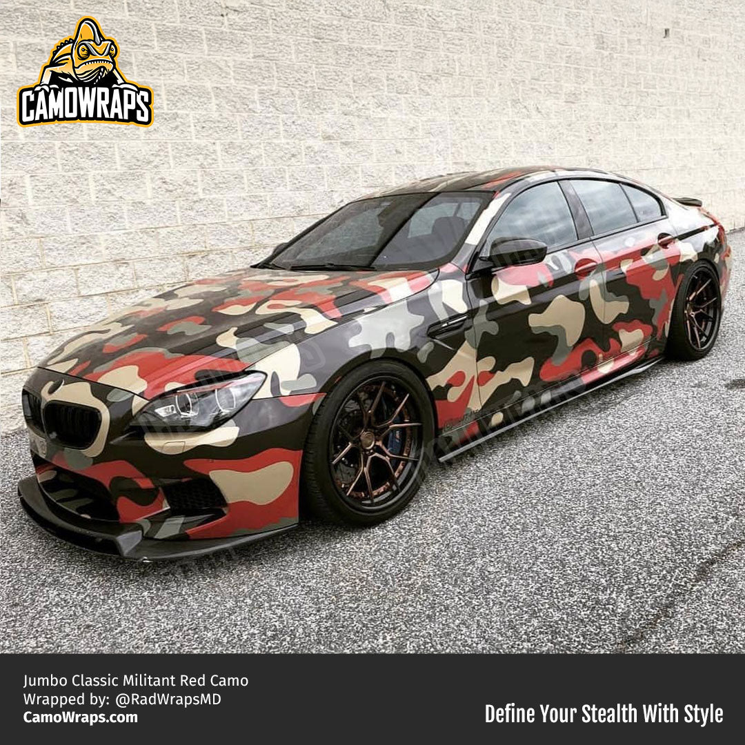 militant red camo car wrap