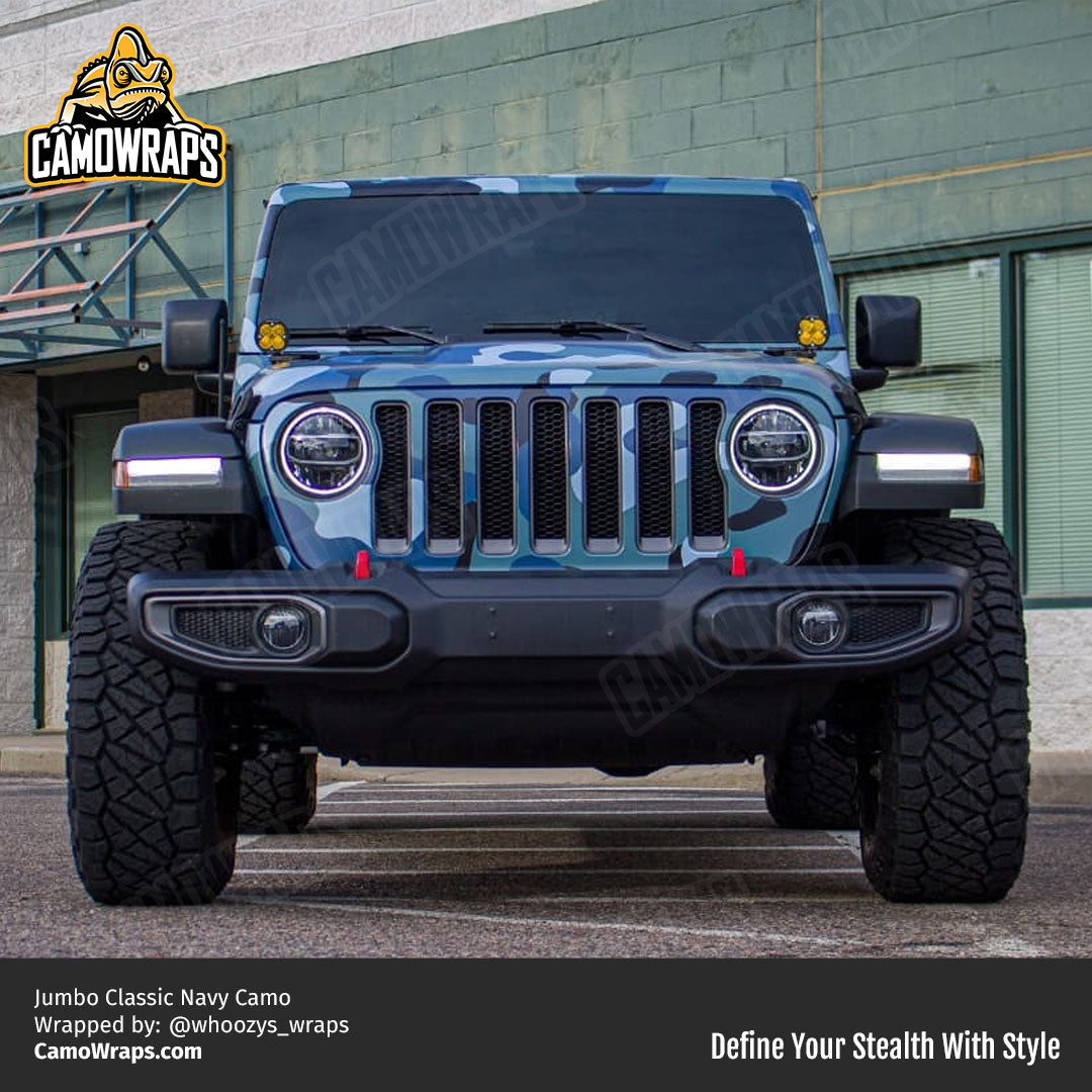 navy blue camo jeep wrap