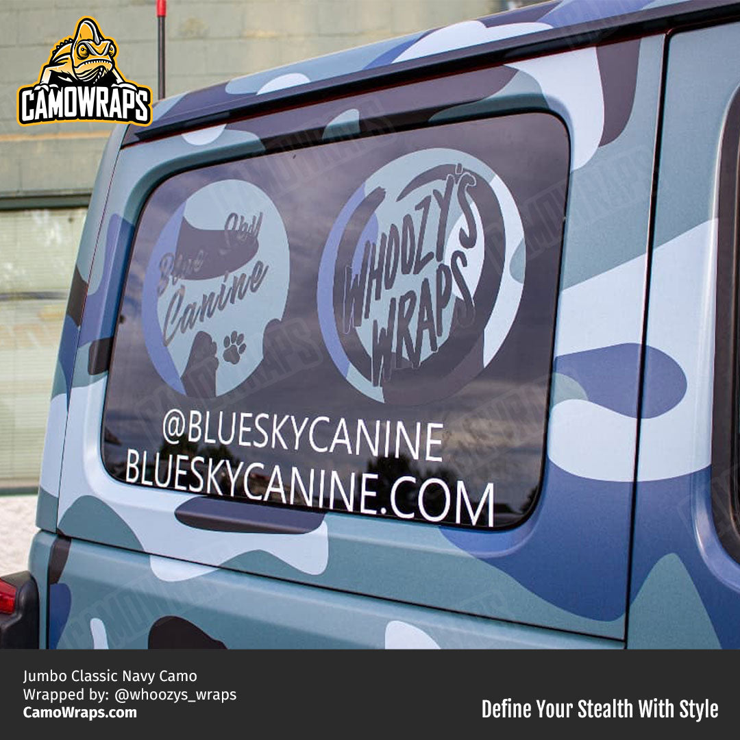 navy blue camo car decal