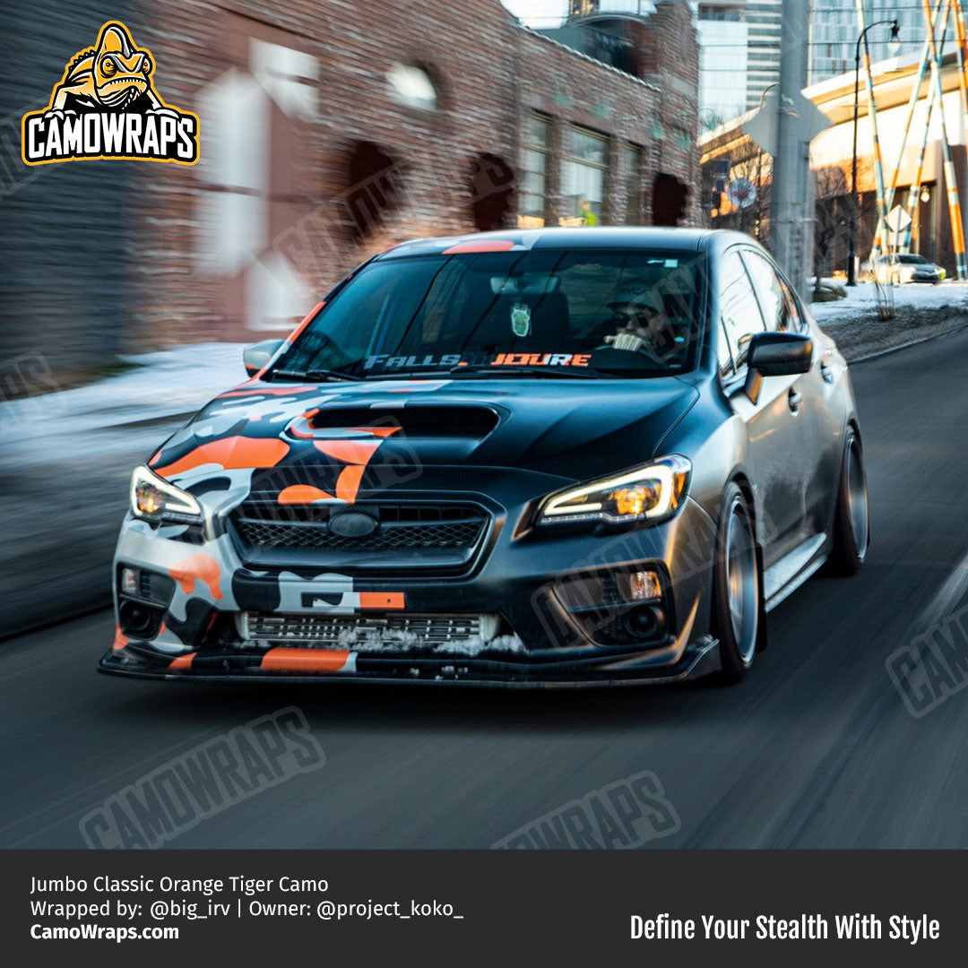 orange camo car wrap