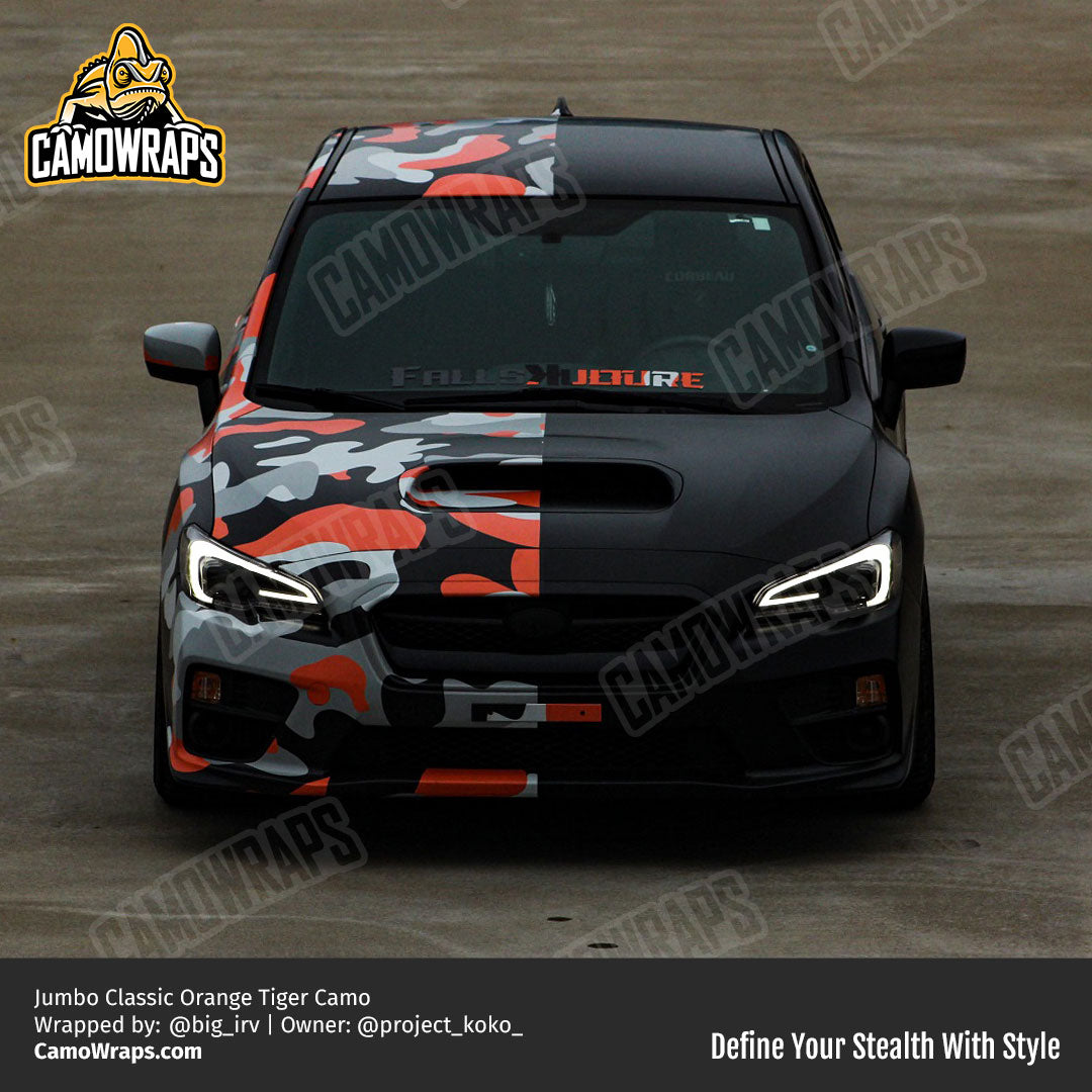 orange camo car wrap