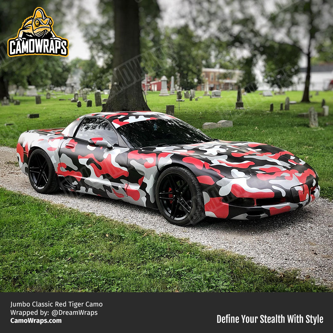 red camo corvette wrap