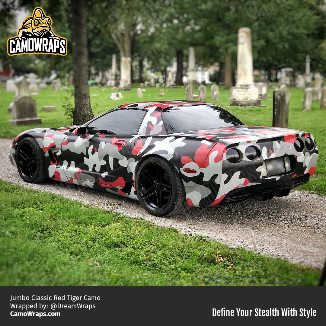 red camo corvette wrap
