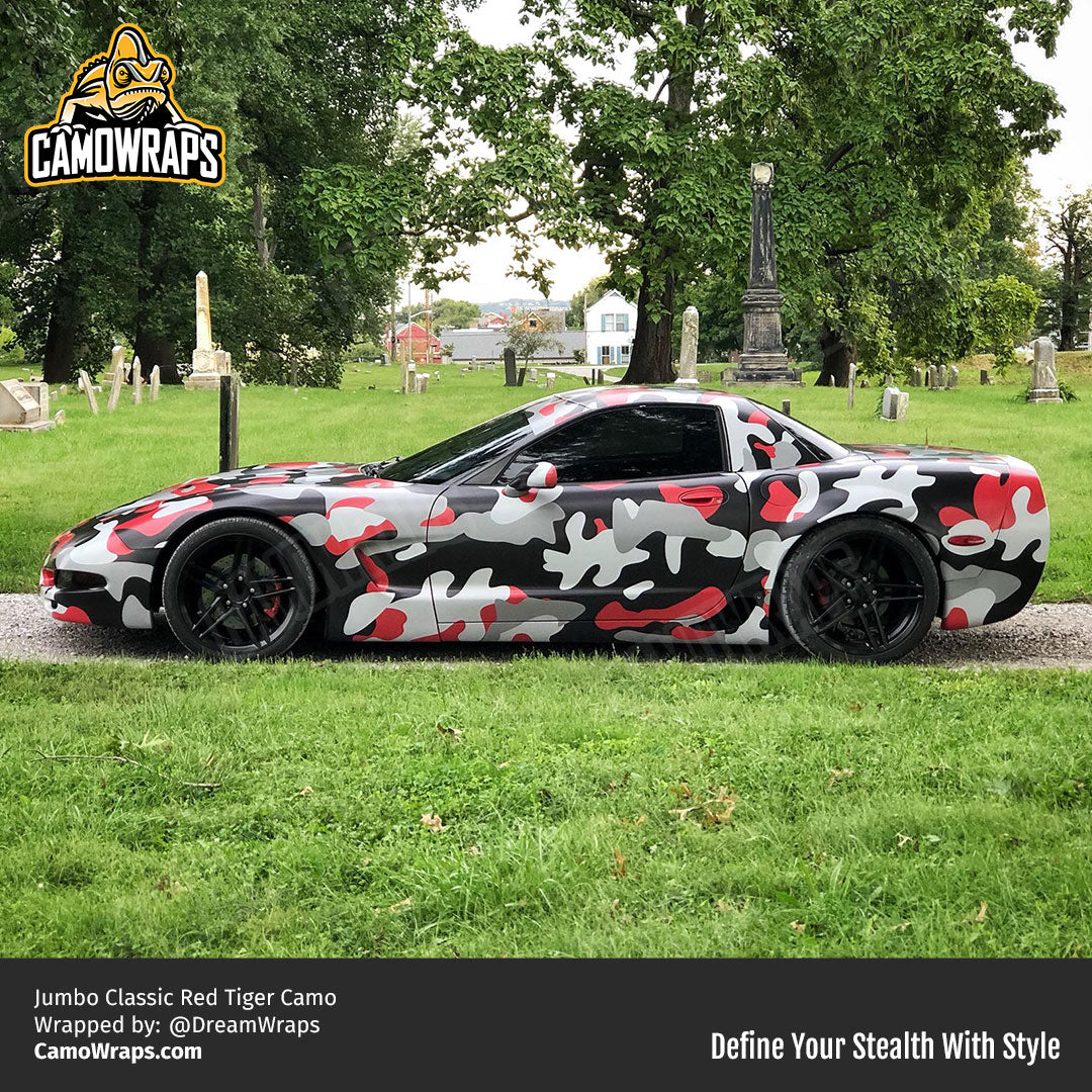 red camo corvette wrap