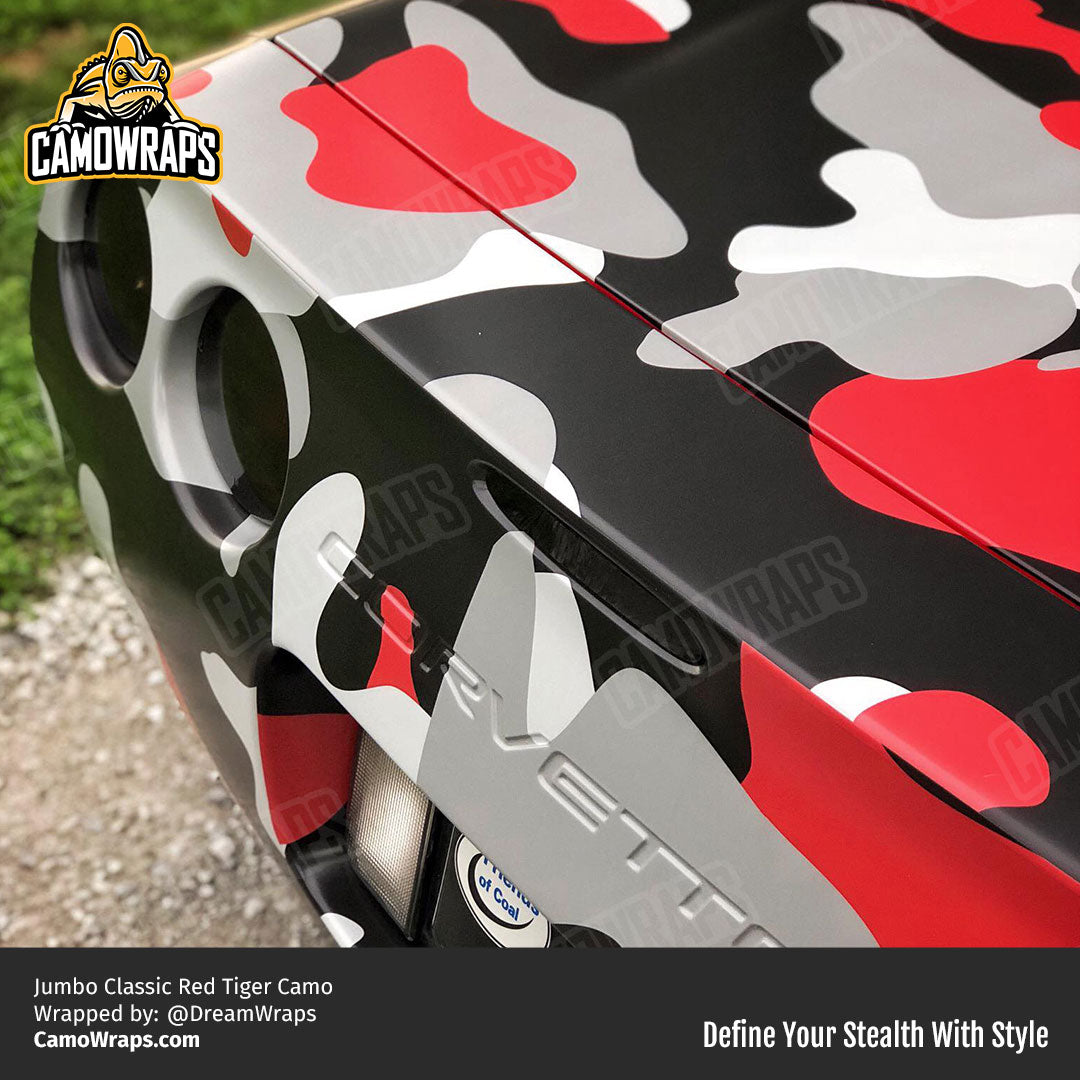 red camo corvette wrap