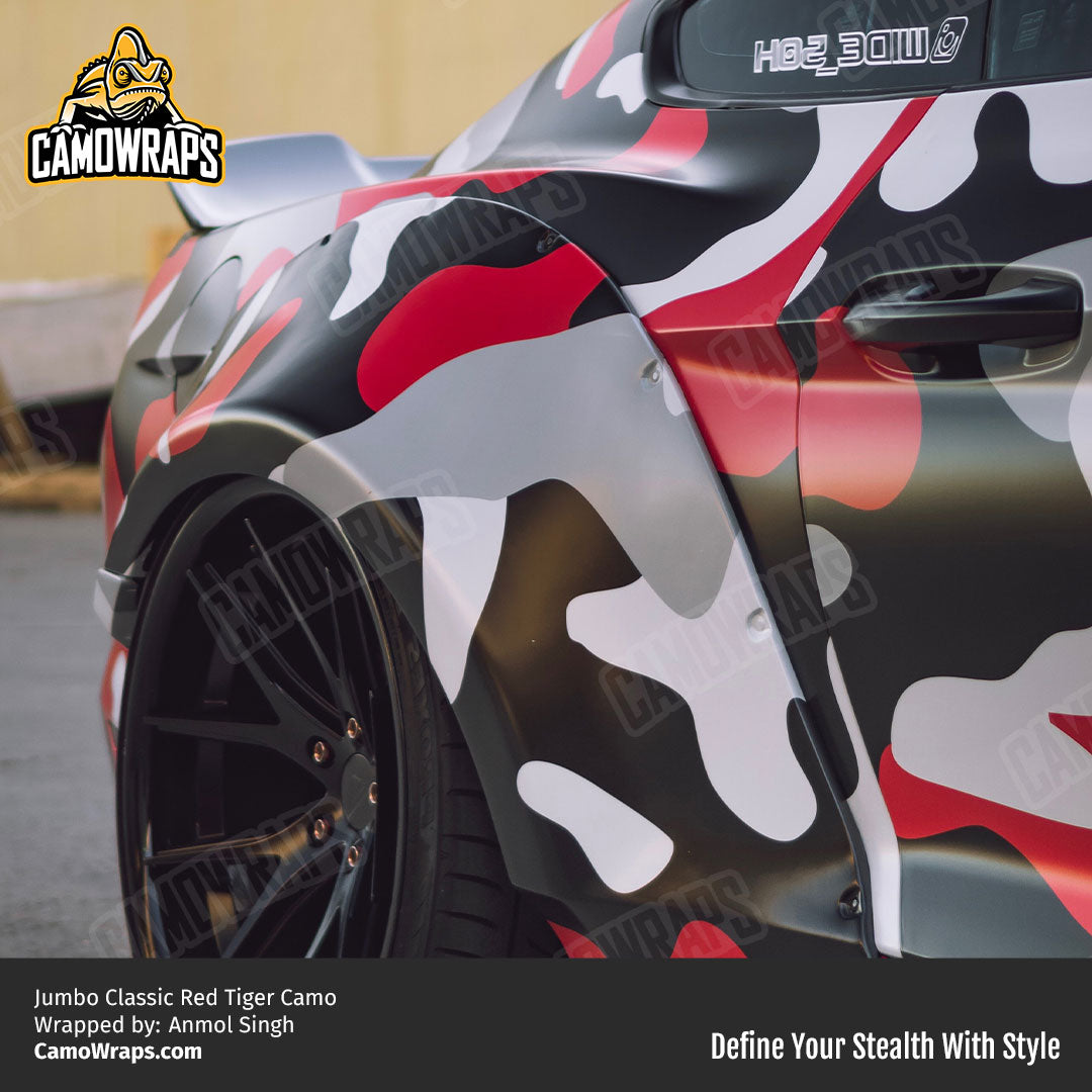 red camo mustang wrap
