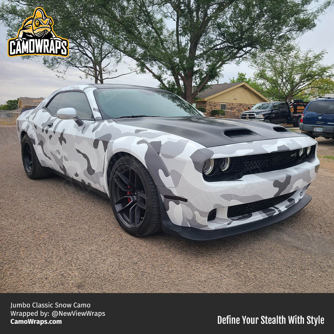 white camo challenger wrap