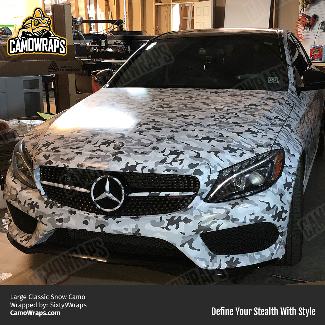 snow camo car wrap