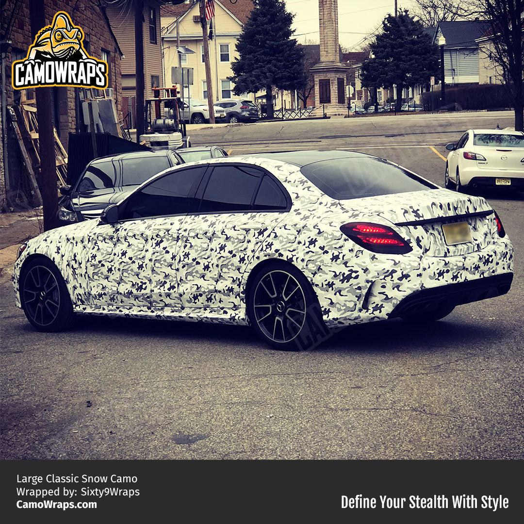 snow camo car wrap