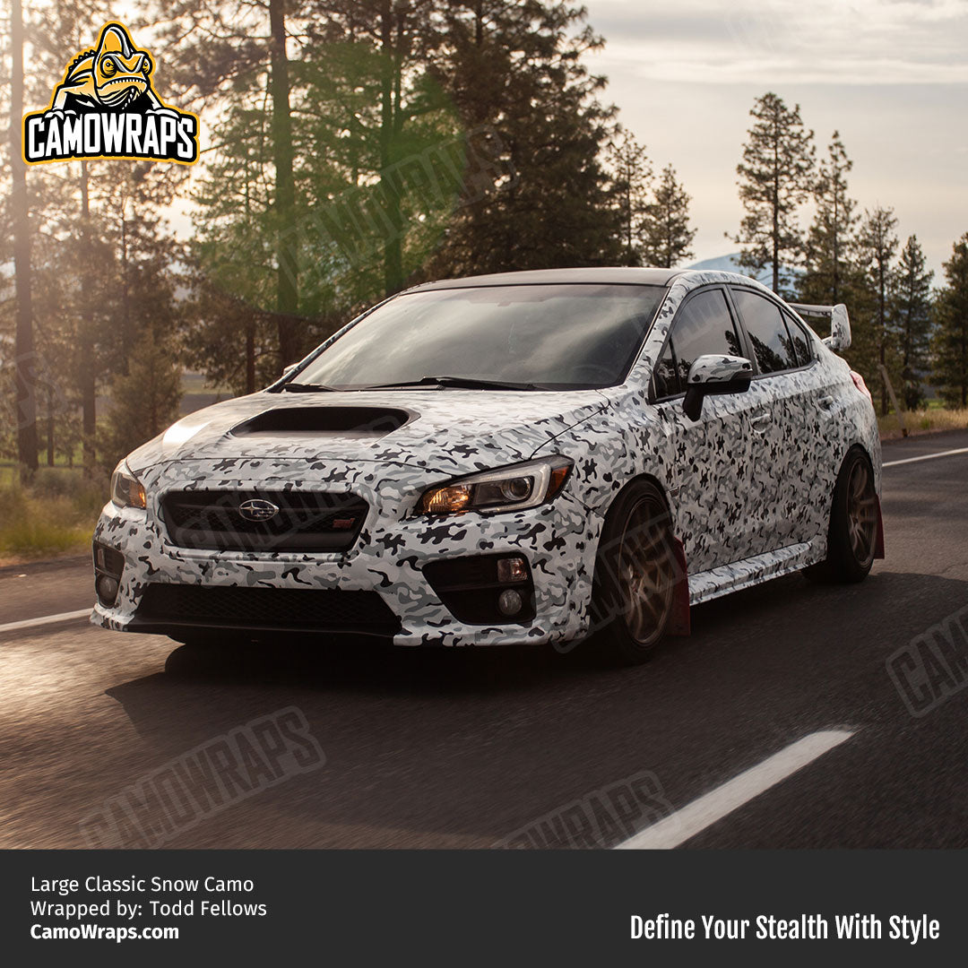 snow camo car wrap