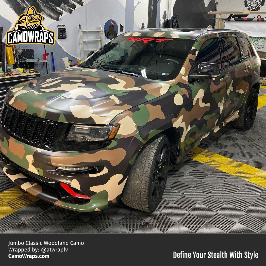 woodland camo jeep wrap