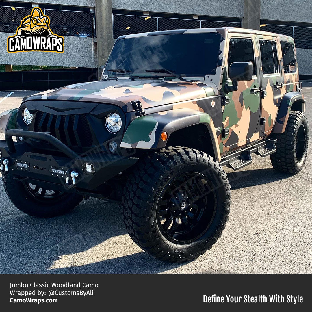 woodland camo jeep wrap