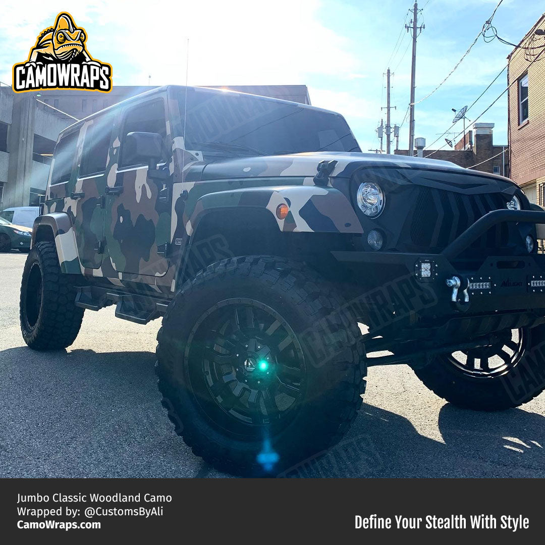 woodland camo jeep wrap