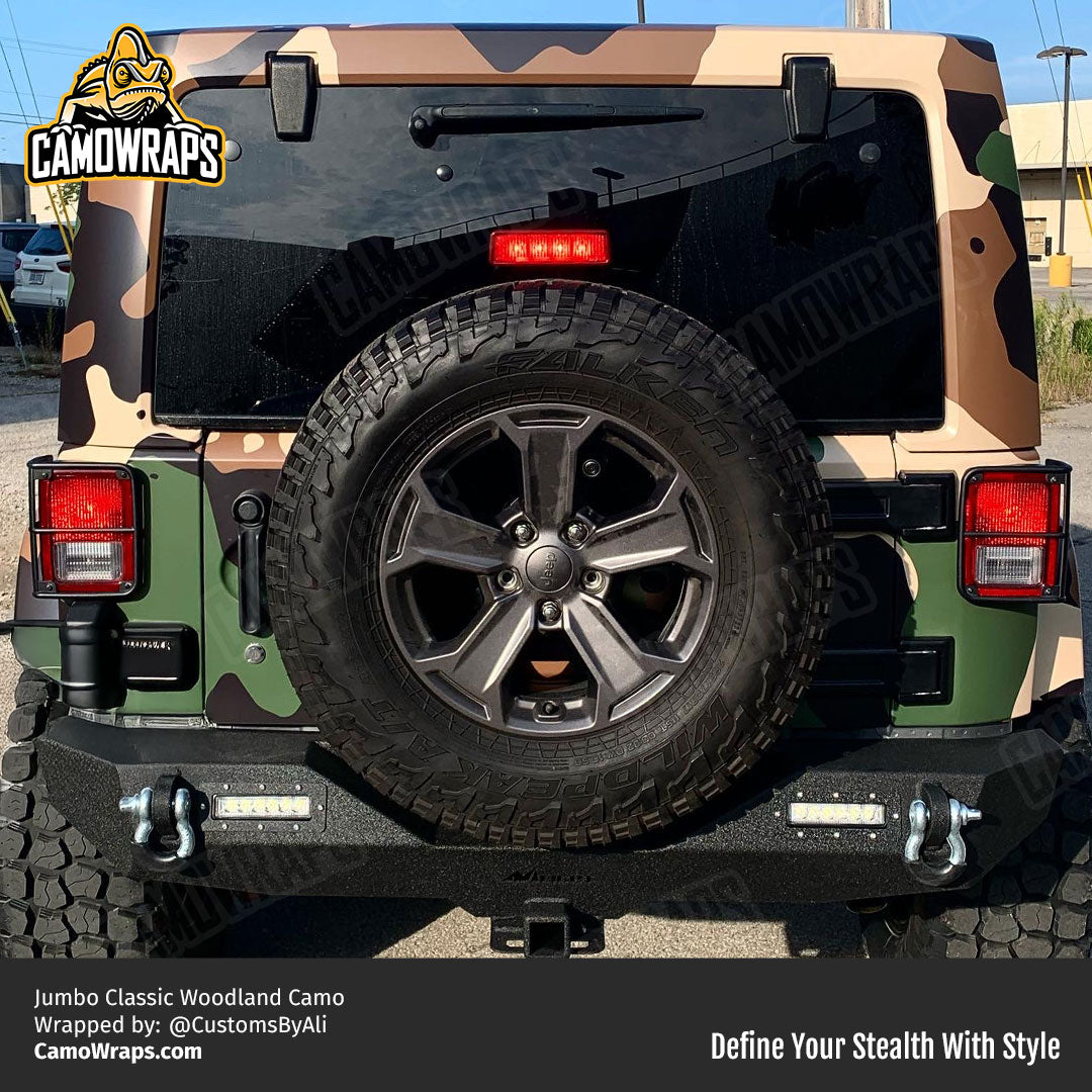 woodland camo jeep wrap