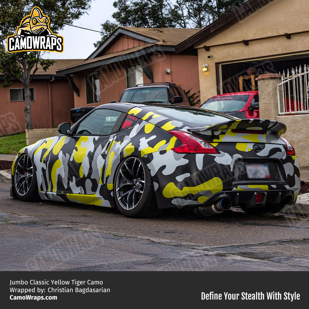 yellow camo car wrap