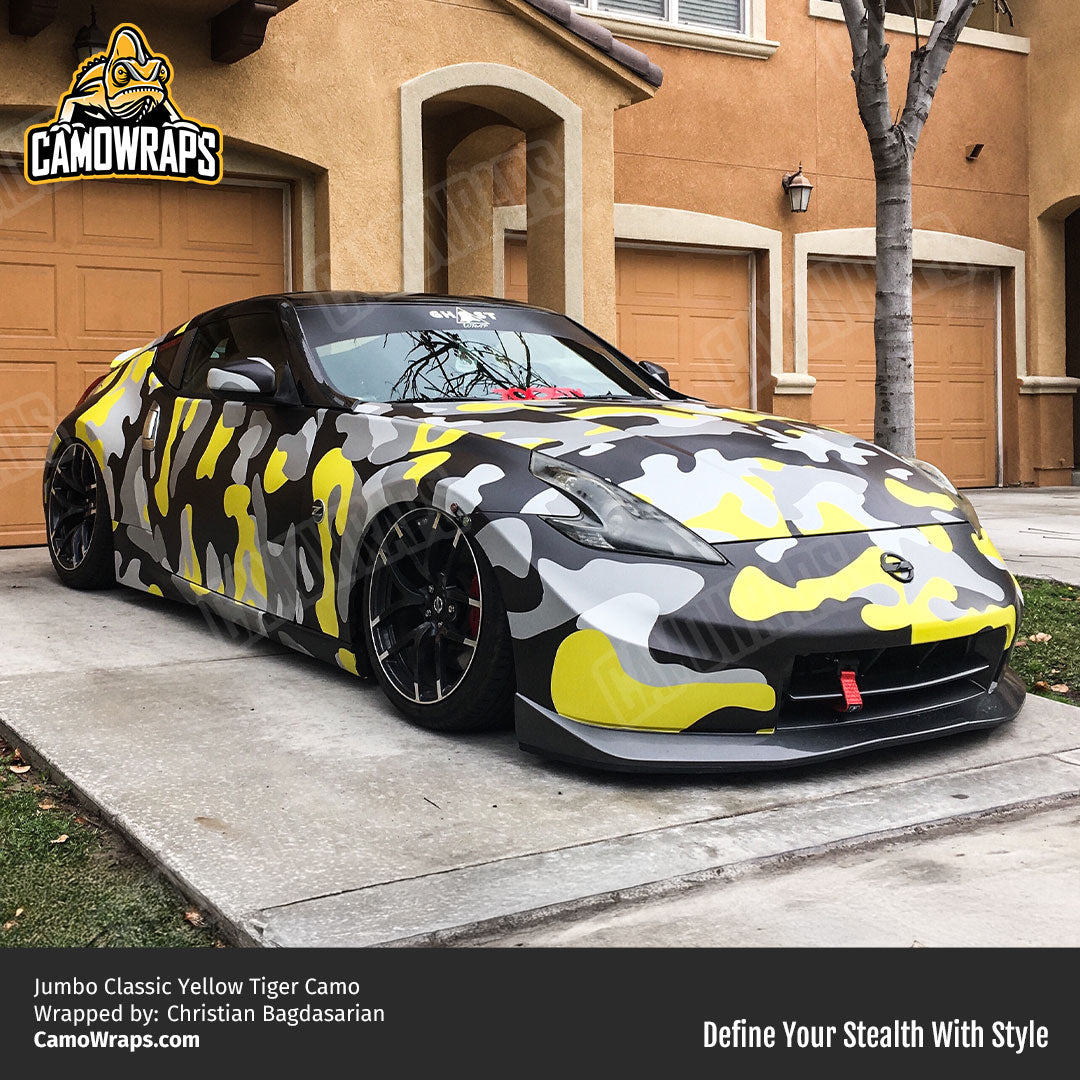 yellow camo car wrap