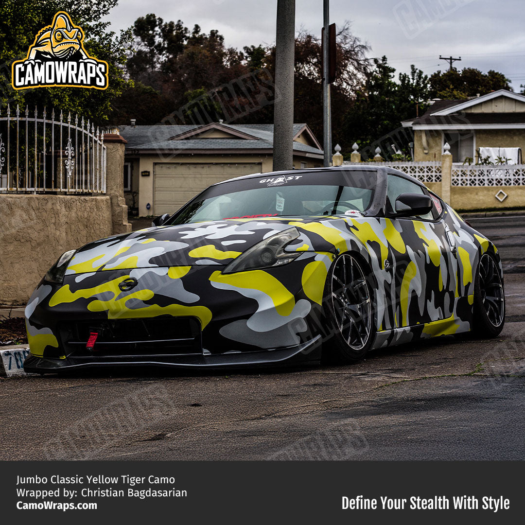 yellow camo car wrap